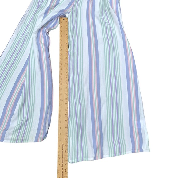 Kiwi & Punch Two Piece Set Pant Set Crop Top Stripe White Purple Green NEW Large - Picture 6 of 13